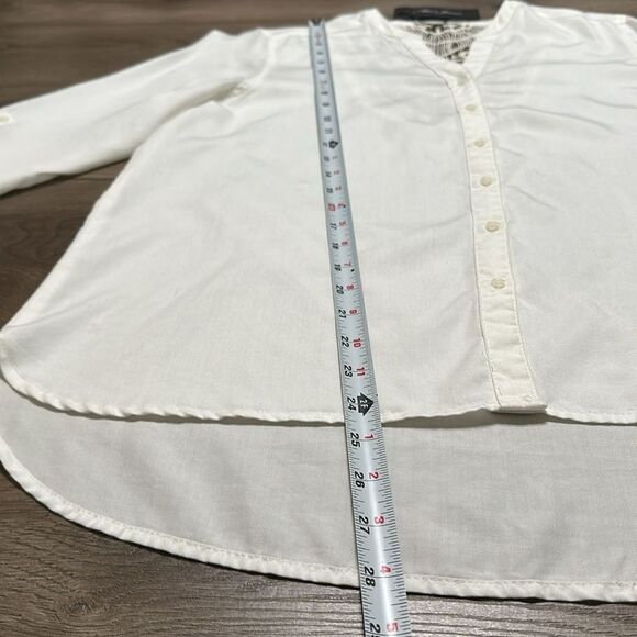 Mavi White Long Sleeve Button Up Roll Up Sleeve Embroidered Shirt Size XL‎ - Picture 7 of 12